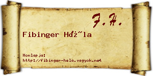 Fibinger Héla névjegykártya